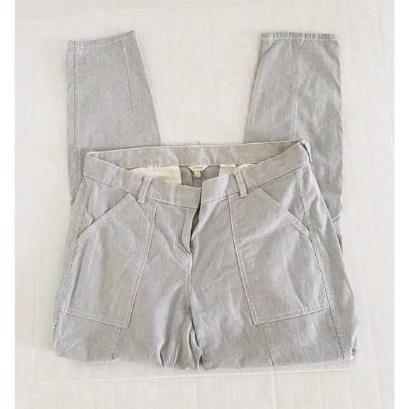J crew | Womens Pinstripe Pants Size 2 Blue Skinny Ankle City Fit Stretch - Picture 4 of 10